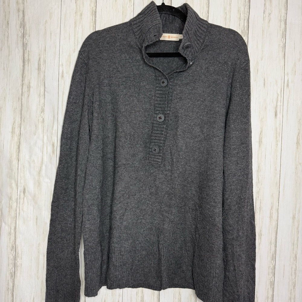 Tory Burch Gray Wool blend Turtleneck Sweater XL